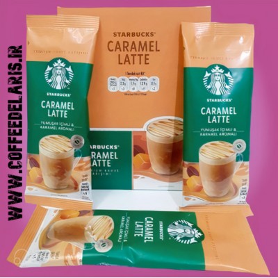 قهوه فوری کارامل استارباکس بسته 10 عددی STARBUCKS CARAMEL LATTE